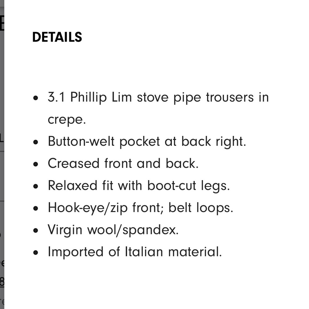 3.1 Phillip Lim Wool Stovepipe Trouser - Picture 3 of 11